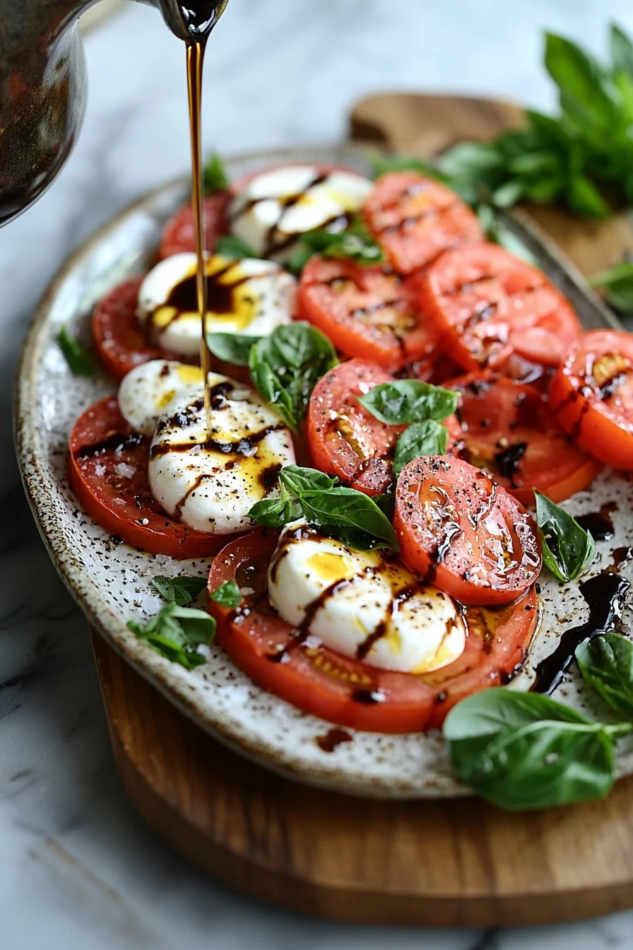 Fresh Caprese Salad with tomatoes, mozzarella, and basil
