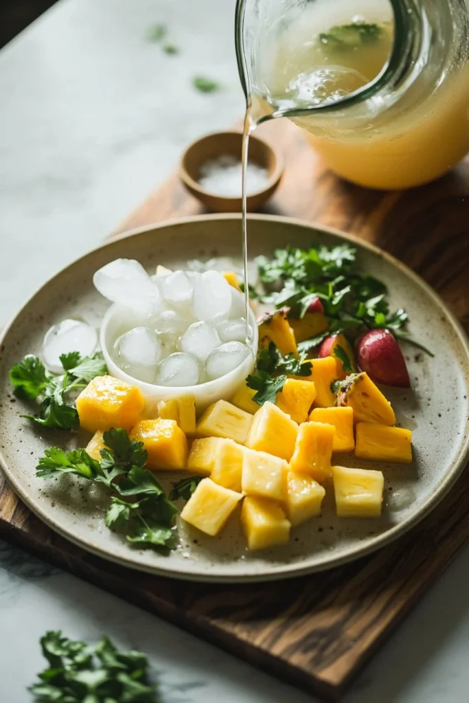 A refreshing coconut fruit drink served in a coconut shell for hydration.