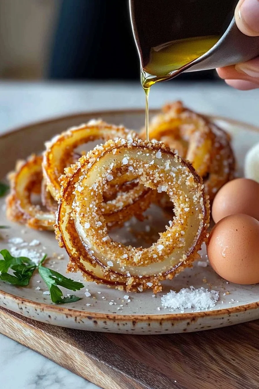 Crispy keto onion rings served as a delicious low-carb snack