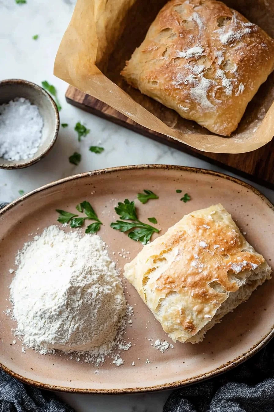 Freshly baked crusty bread with a golden, crispy exterior