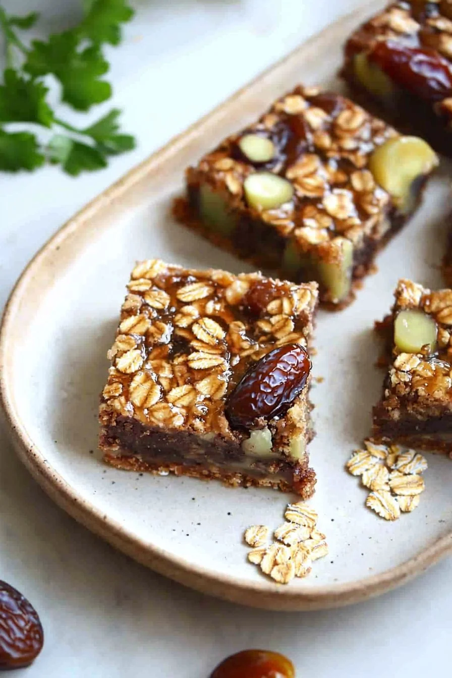 Healthy homemade date bars loaded with nuts and seeds for a nutritious snack