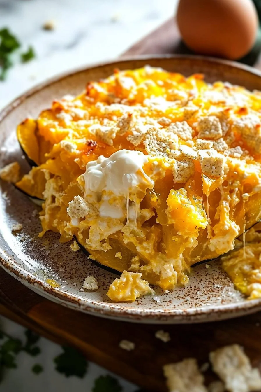 Delicious easy Southern squash casserole in a baking dish