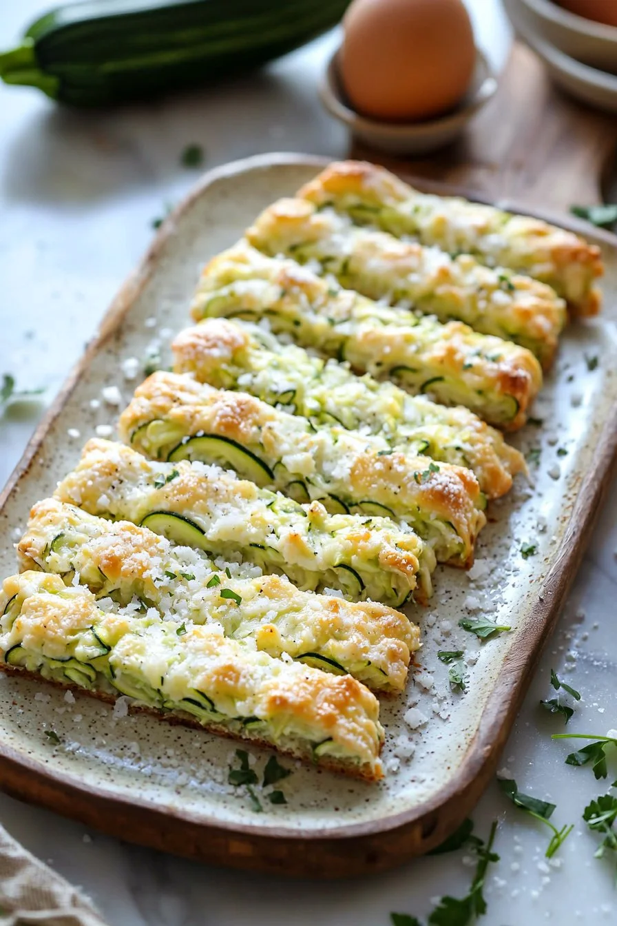 Easy homemade zucchini breadsticks baked to golden perfection