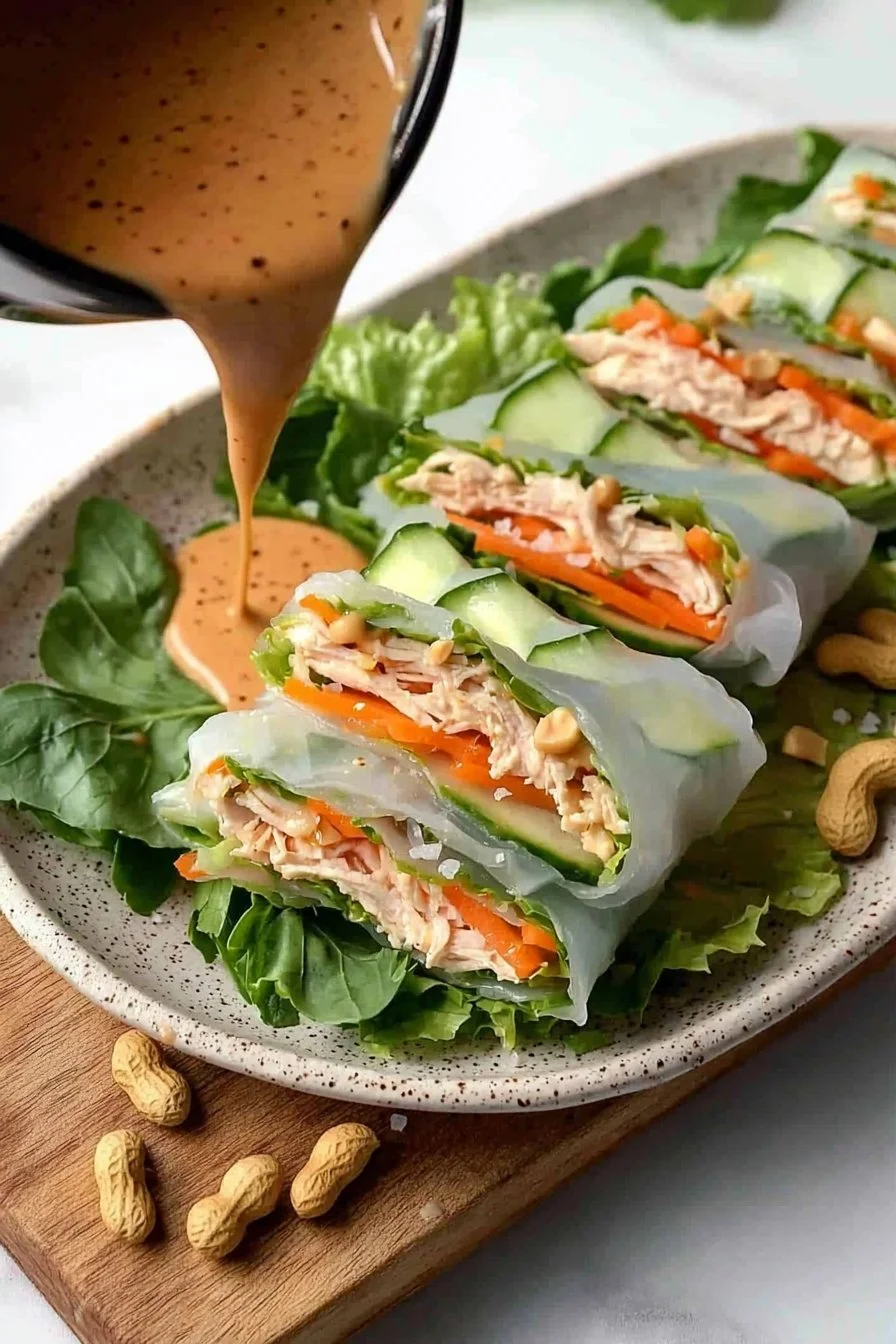 Giant Bang Bang Chicken Rice Paper Roll