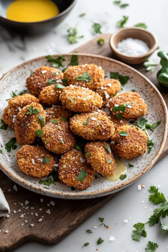 Homemade healthy chicken nuggets served with dipping sauces