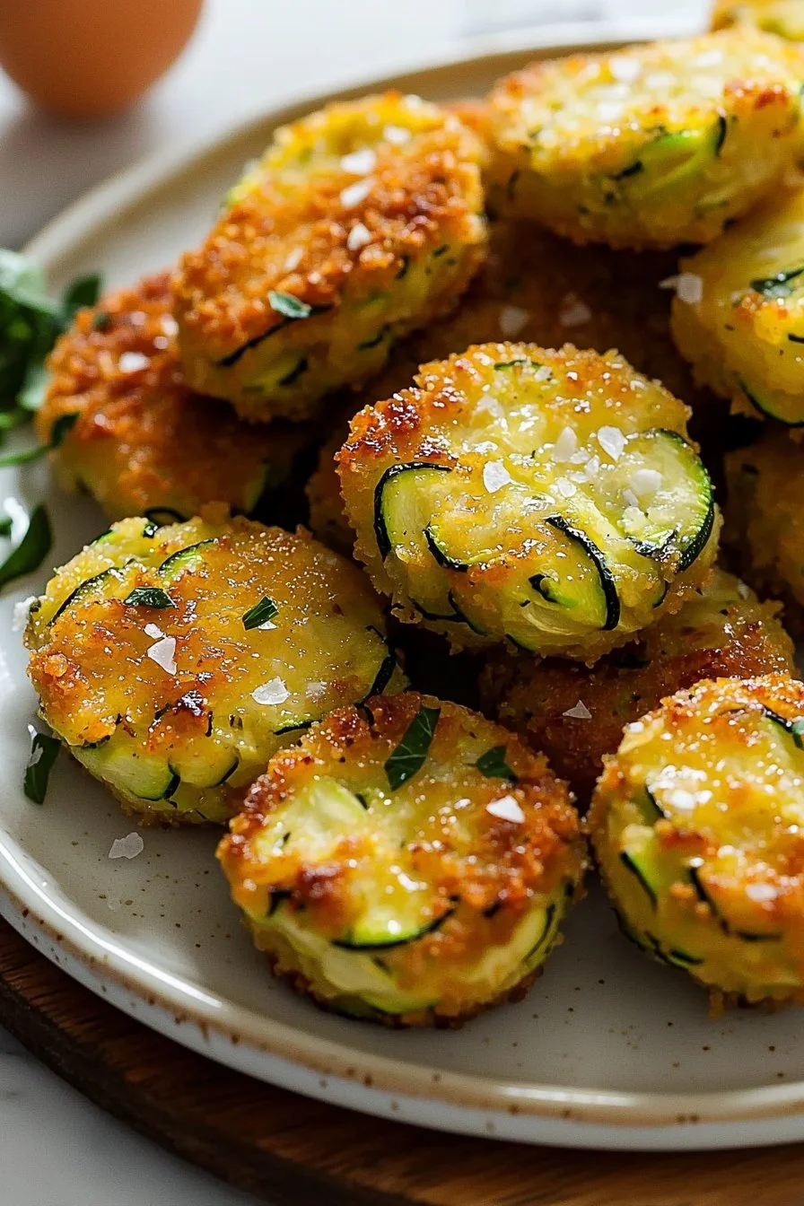 Delicious homemade zucchini garlic bites crispy and golden on a plate