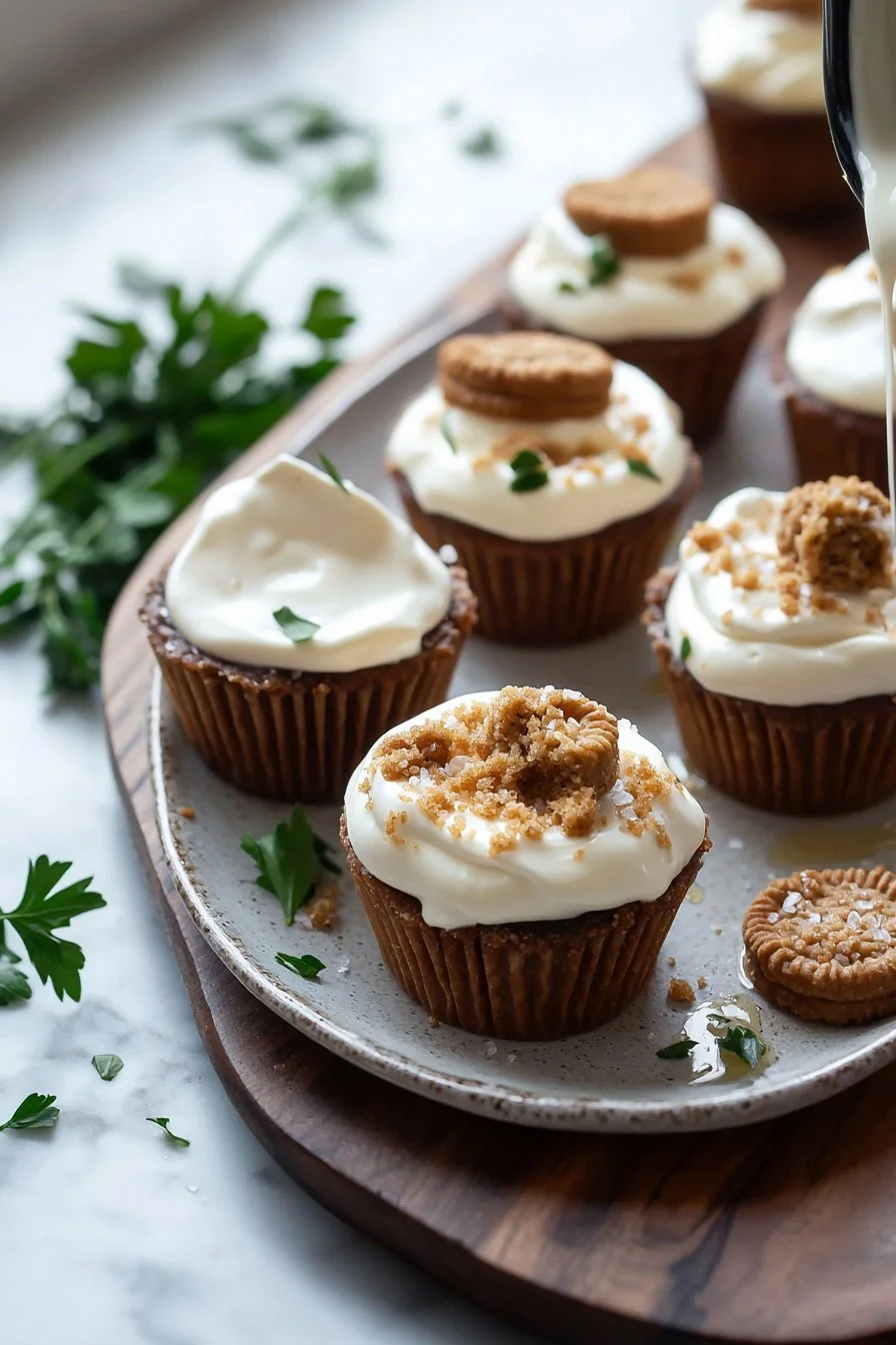 Delicious no-bake Biscoff cheesecake cups topped with Biscoff spread