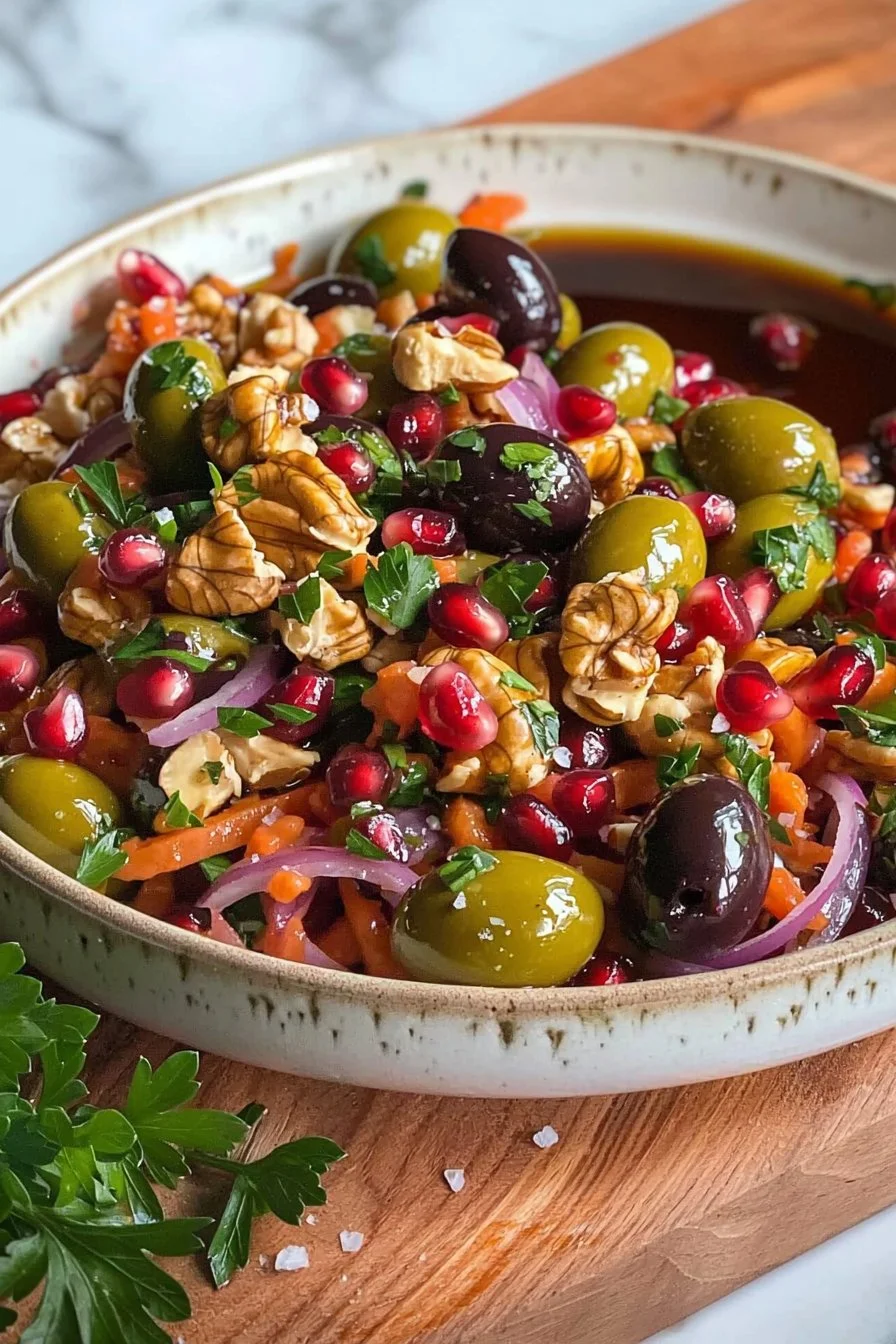 Olive Salad with Pomegranate and Walnuts
