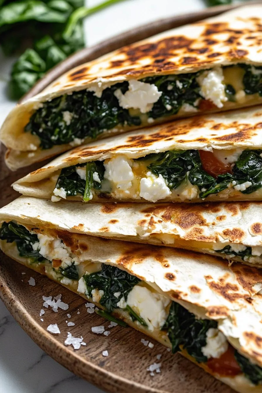 Spinach and Feta Quesadillas