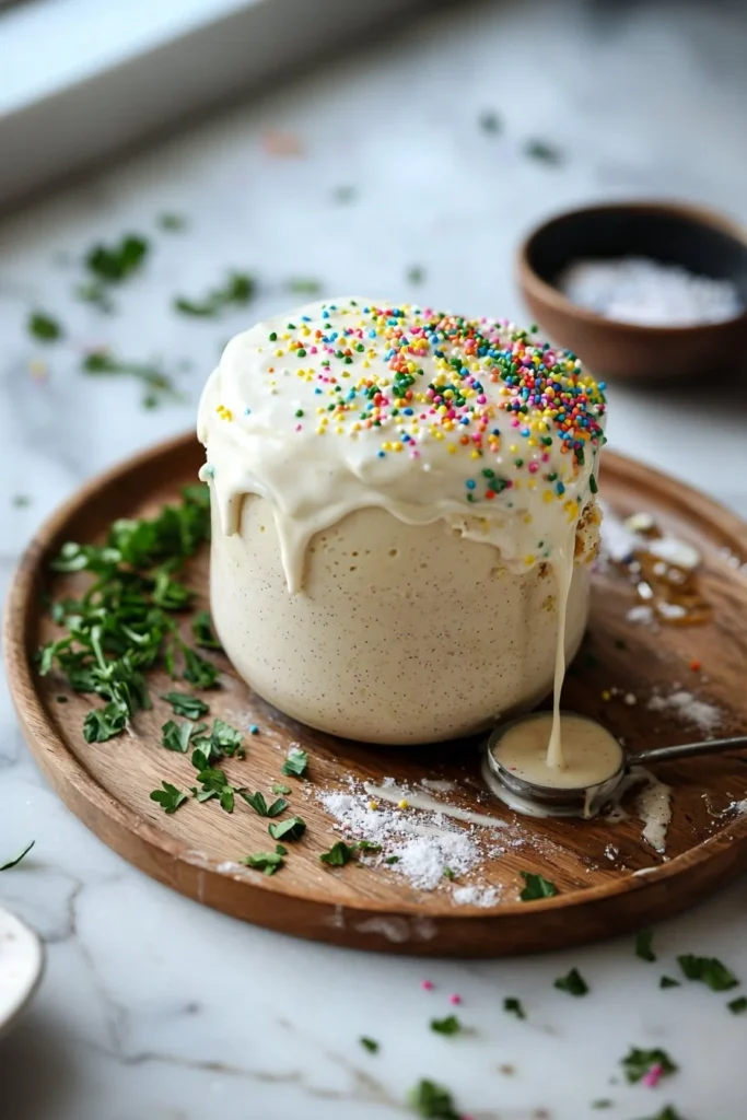 Delicious Vanilla Cake Batter Milkshake topped with whipped cream and sprinkles