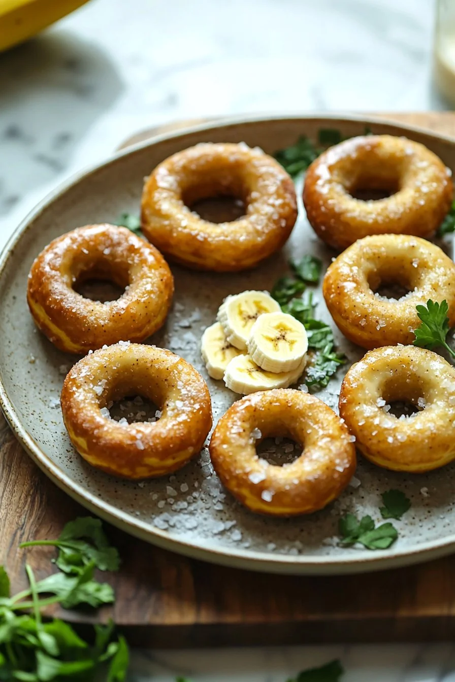 Two-ingredient banana donut holes fresh out of the oven