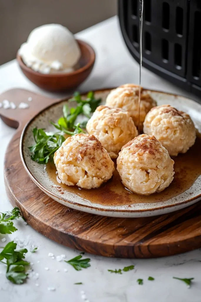 Delicious air fryer apple pie bombs served on a plate