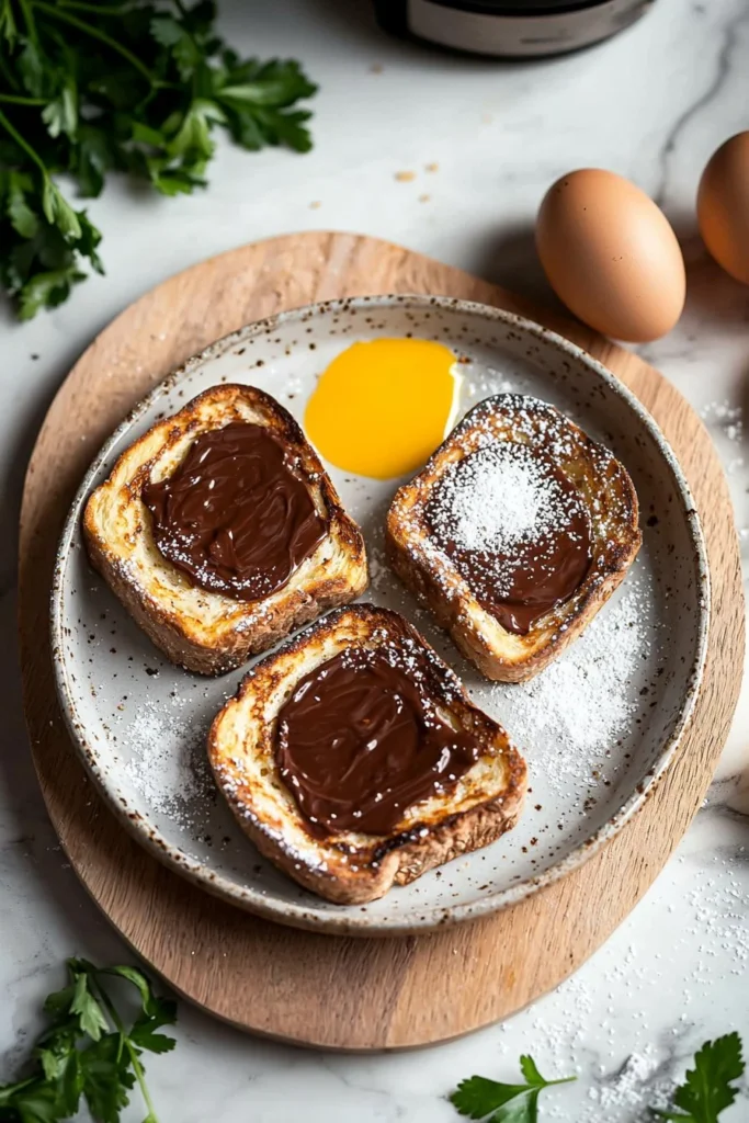 Air Fryer Nutella toast pies with golden crust and gooey filling
