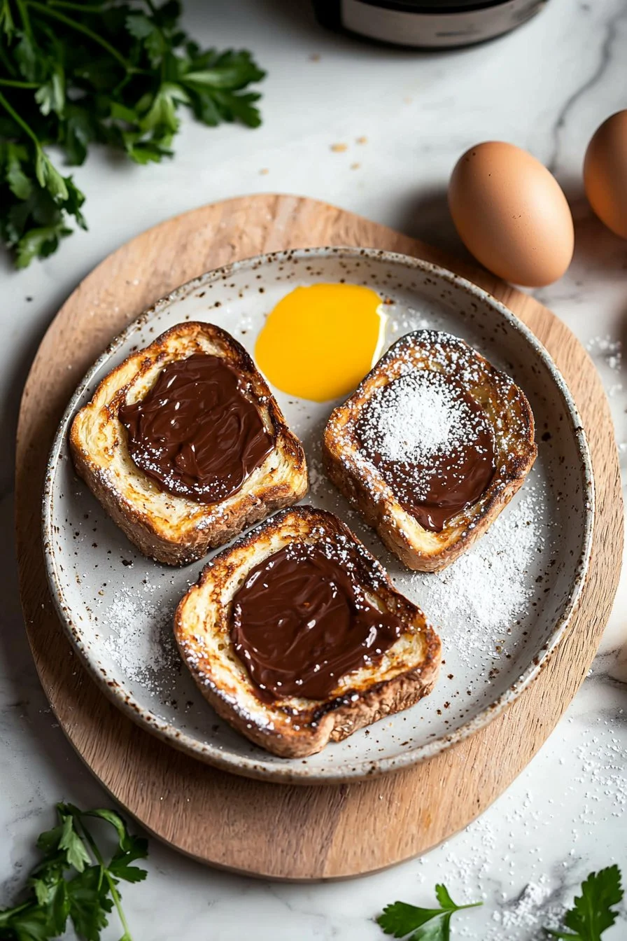 Air Fryer Nutella toast pies with golden crust and gooey filling