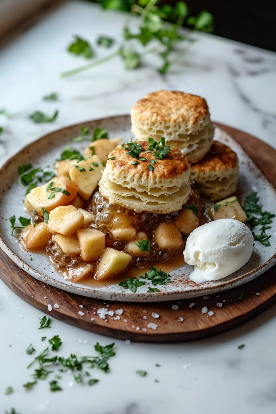 Delicious Apple Pie Bubble Up dessert with apple slices and pastry layers.