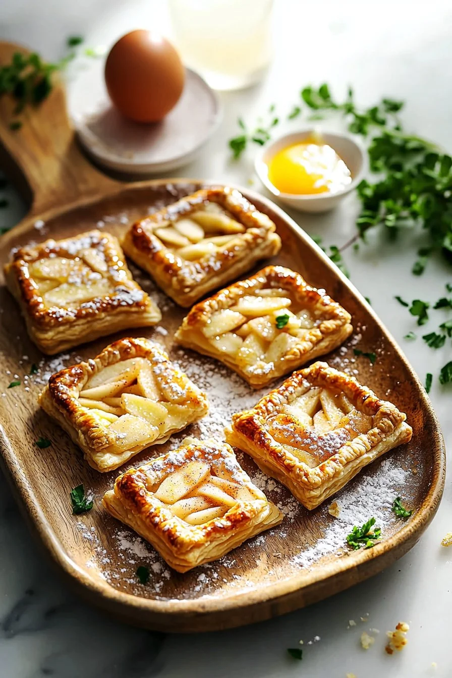 Homemade apple pie pop tarts with a golden crust and apple filling.