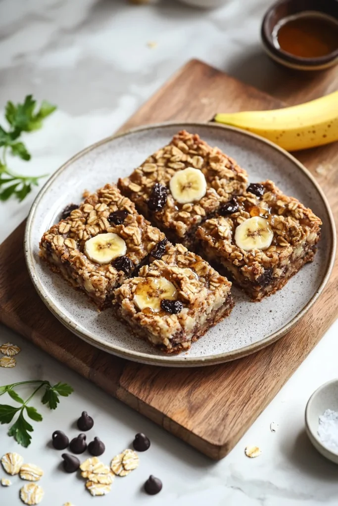 Healthy banana oatmeal bars rich in flavor and nutrients