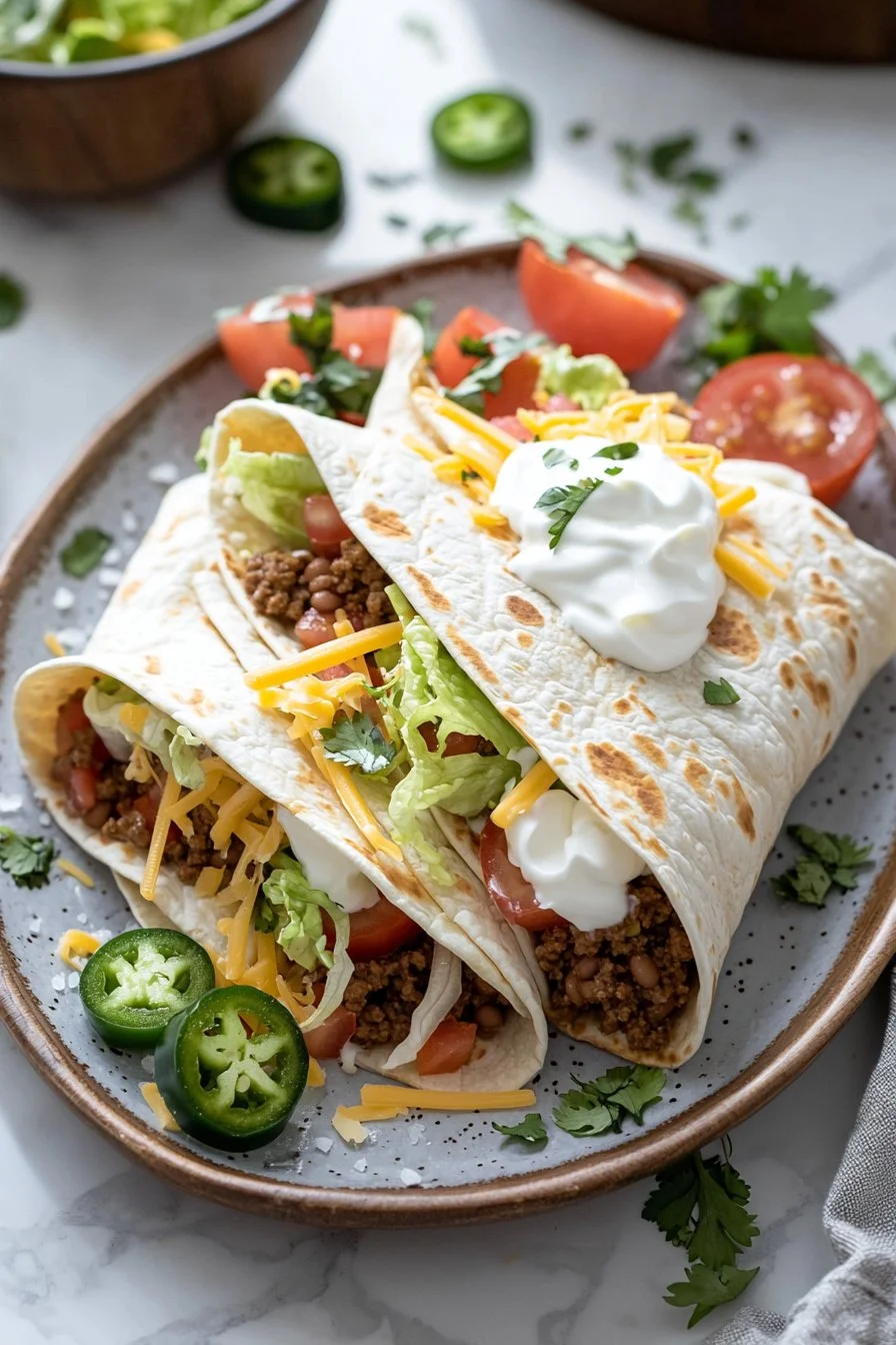 Delicious Blackstone Crunchwraps with fresh ingredients