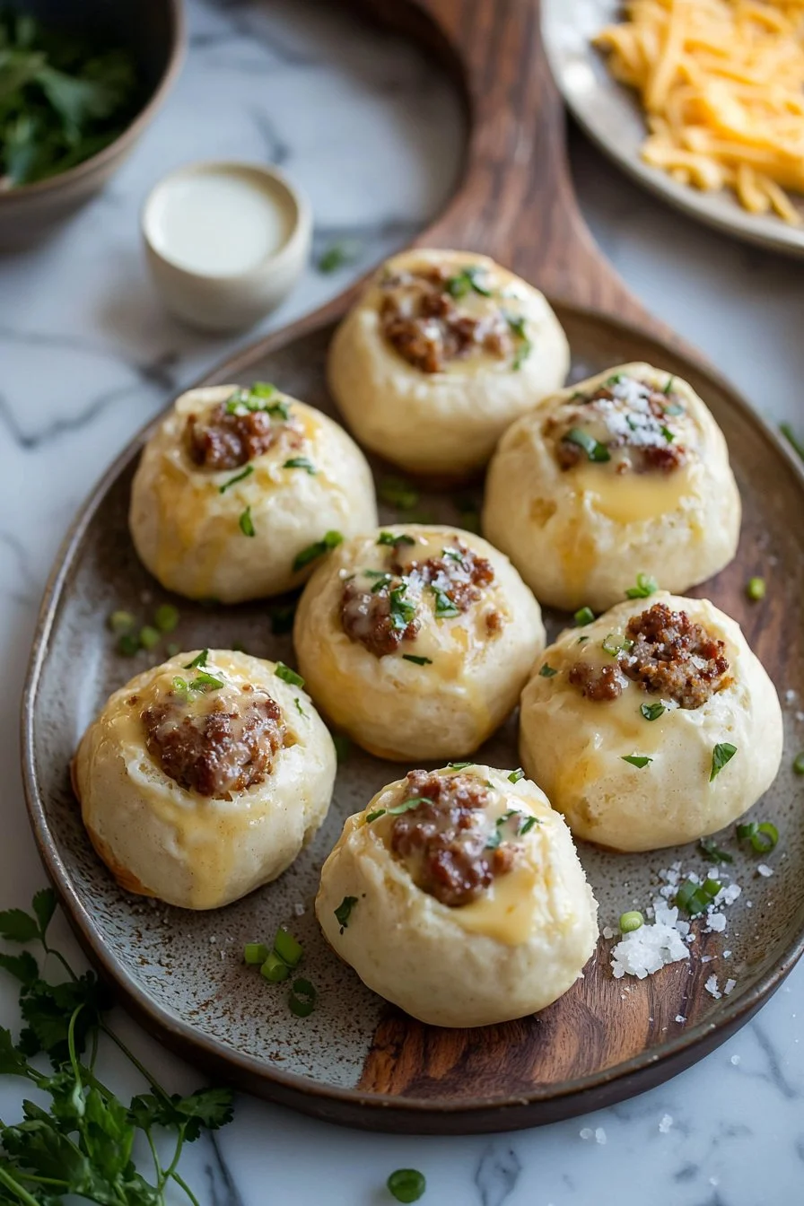 Delicious homemade breakfast rolls with butter and jam