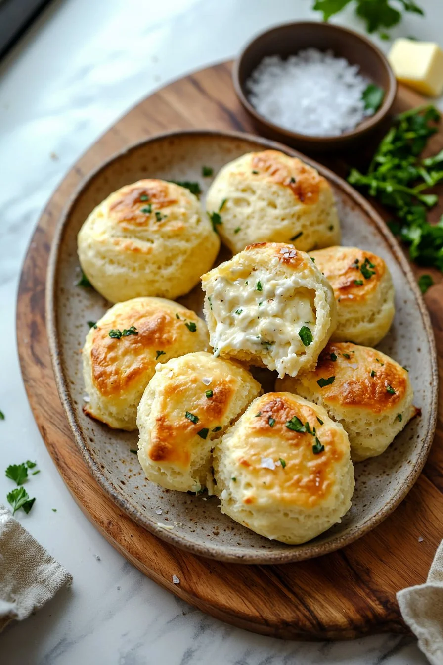 Cheese-stuffed garlic rolls served warm and golden-brown