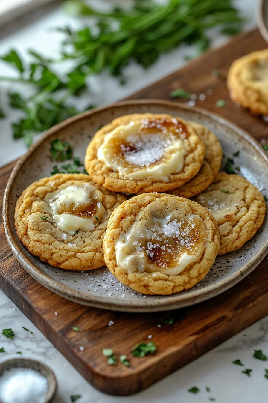 Delicious homemade Crème Brûlée Cookies with caramelized sugar topping