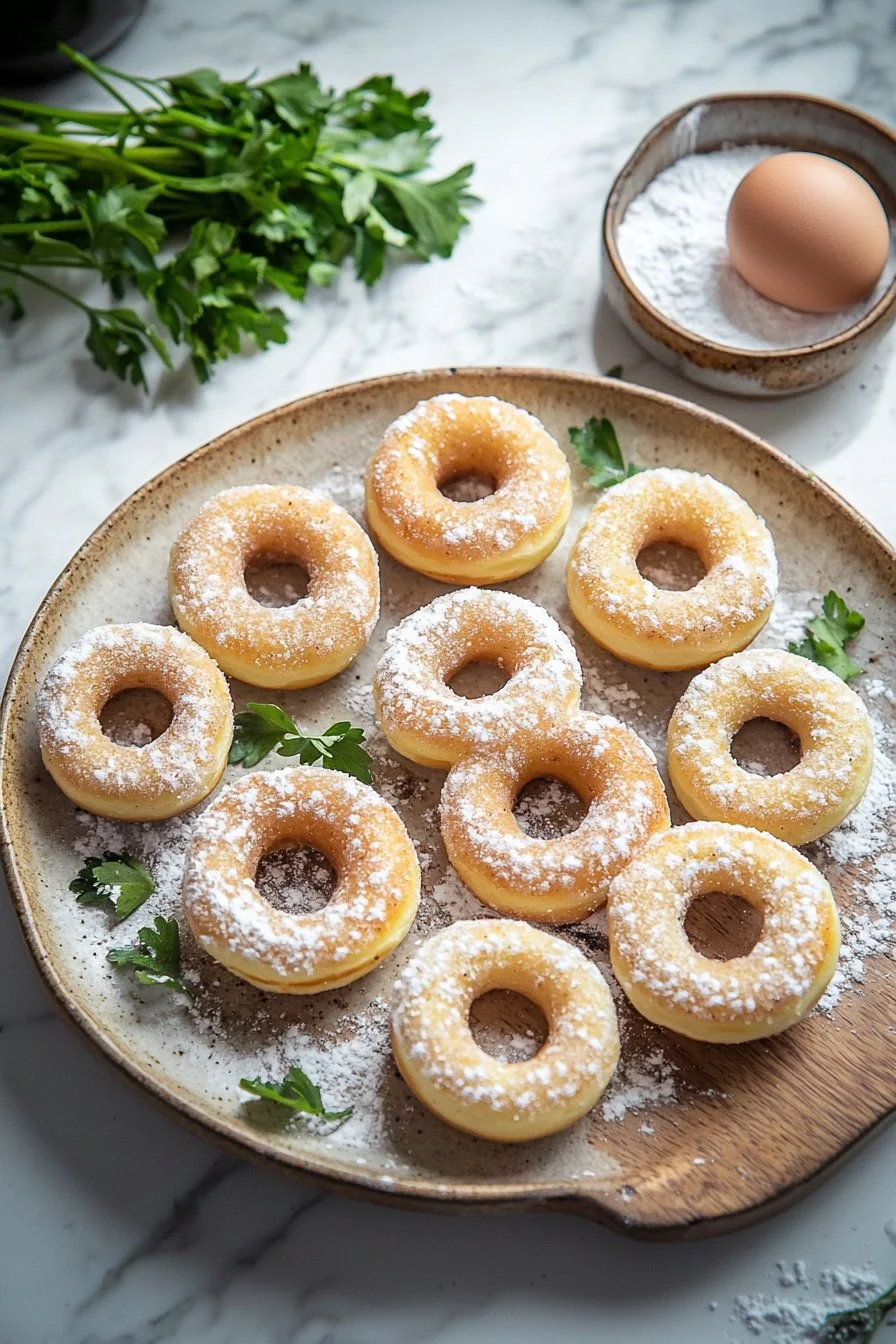 Delicious homemade air fryer donuts served on a plate.