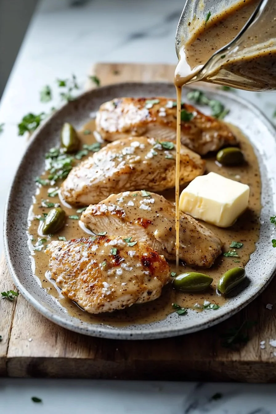 Easy Mississippi Chicken served with sides on a plate
