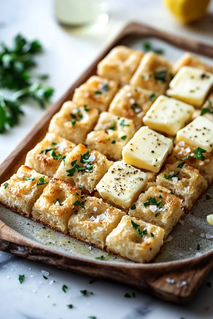 Delicious Garlic Butter Chess appetizers with herbs and spices