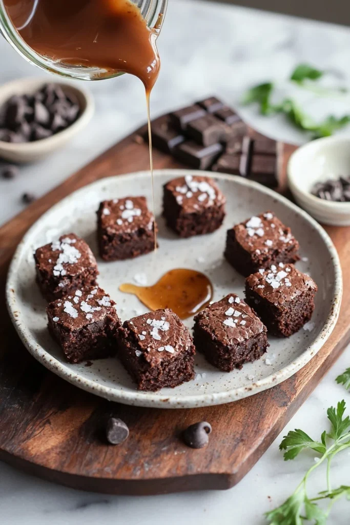 Delicious no-bake brownie bites topped with chocolate.