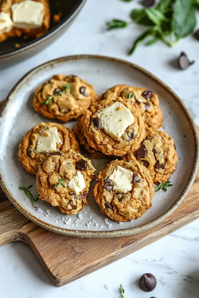 Freshly baked Pumpkin Cheesecake Cookies on a cooling rack.