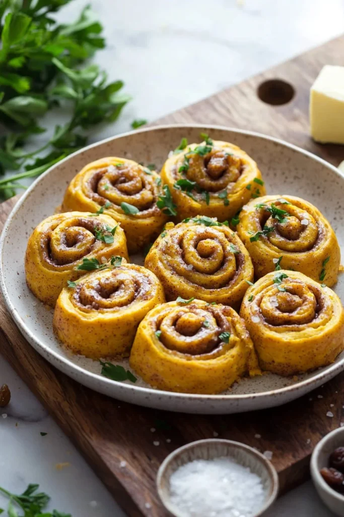 Delicious Pumpkin Cinnamon Rolls drizzled with icing and topped with pumpkin spice.