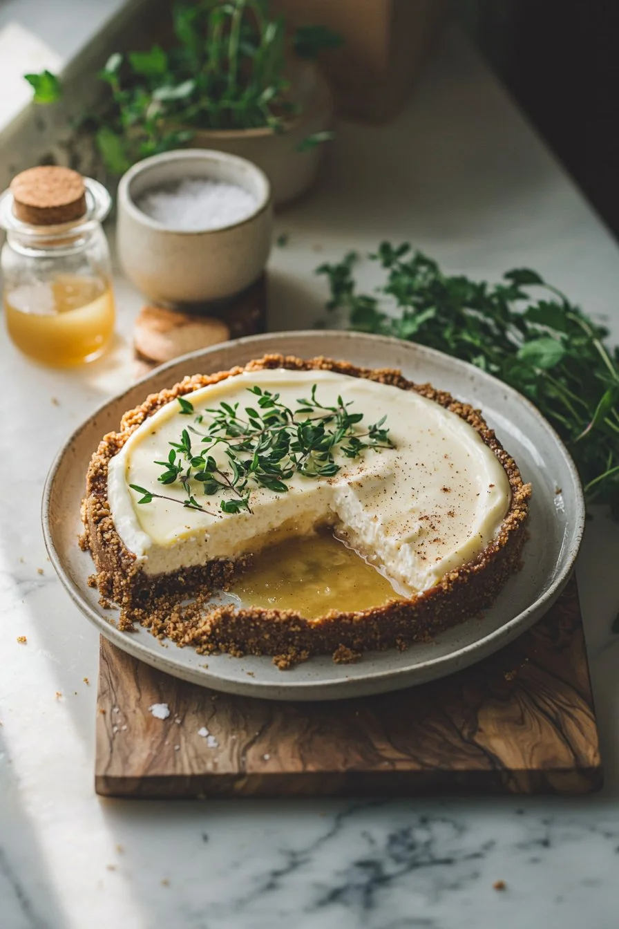 Delicious Apple Cider Cheesecake with apple garnish and whipped cream