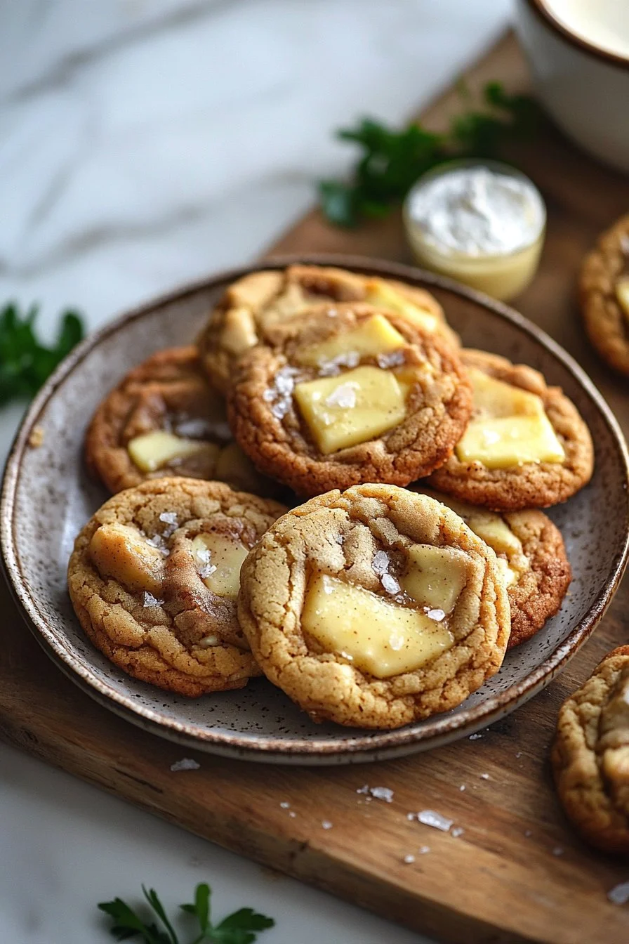 Delicious apple cider cheesecake cookies ready to enjoy for fall.