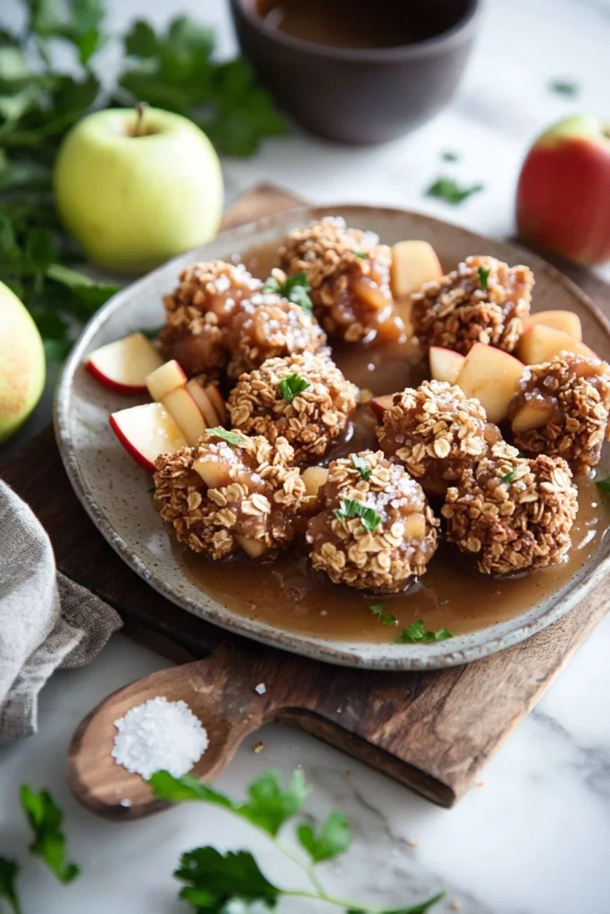 Delicious apple crisp bites with a golden topping and spiced apple filling
