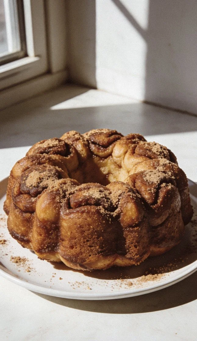 Cinnamon Sugar Monkey Bread baked to golden perfection and served warm.