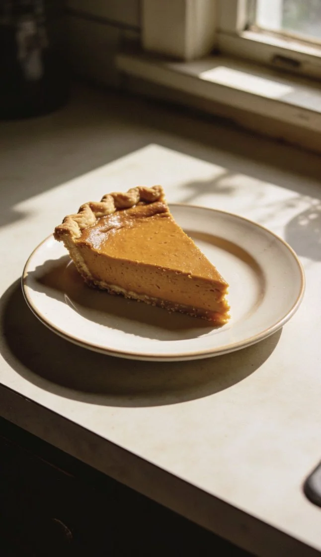 Delicious homemade classic pumpkin pie on a wooden table