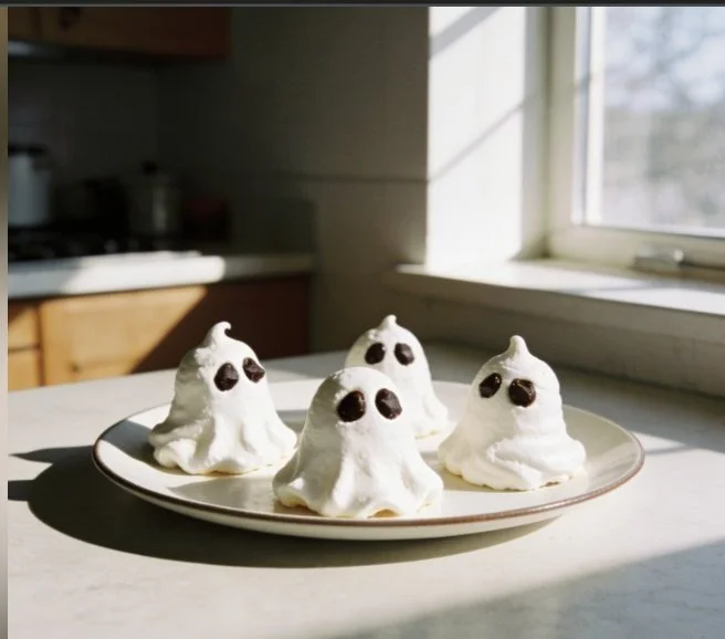 Spooky Ghost Meringue Cookies for Halloween