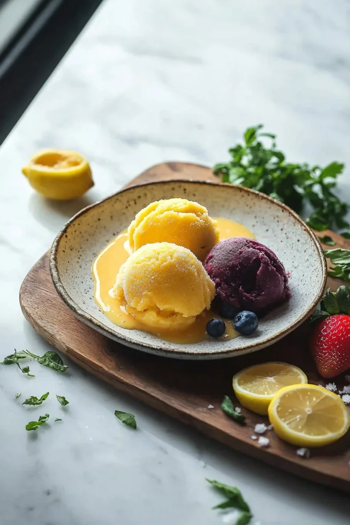 Delicious Healthy Sorbet made with fresh fruits and natural ingredients.