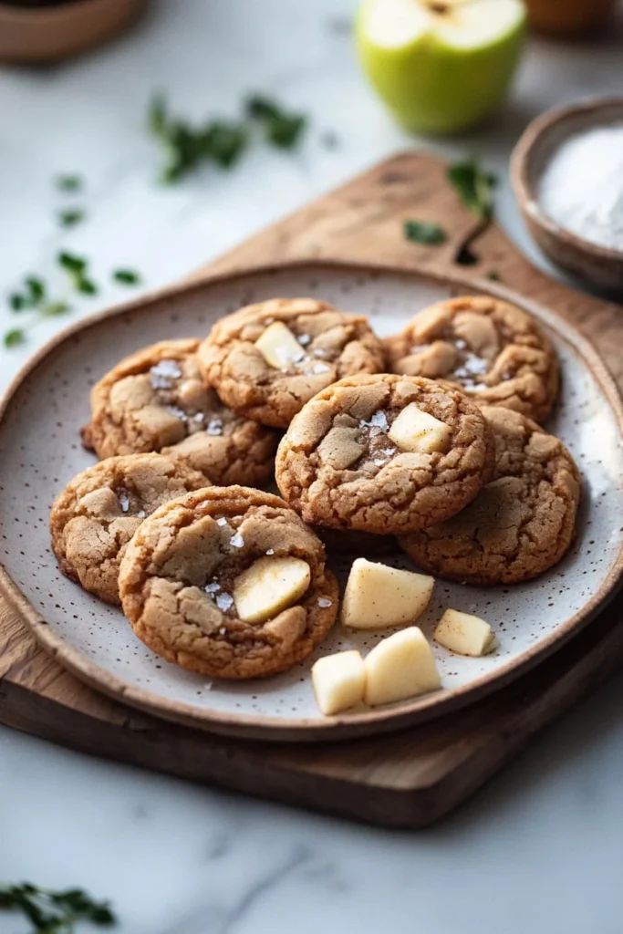 Freshly baked homemade apple cider cookies on a cooling rack