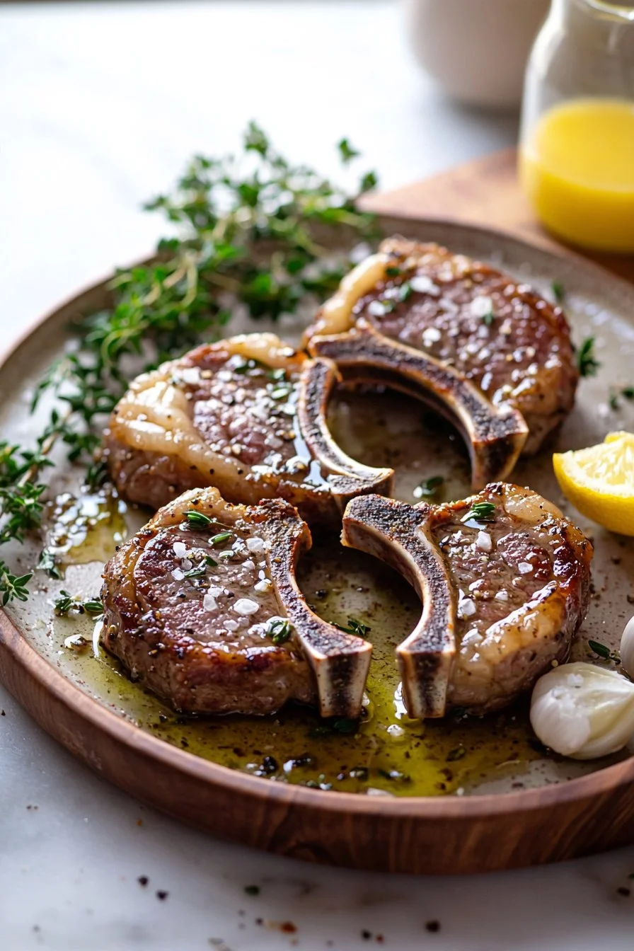Delicious lamb chops cooking in the oven for a flavorful meal