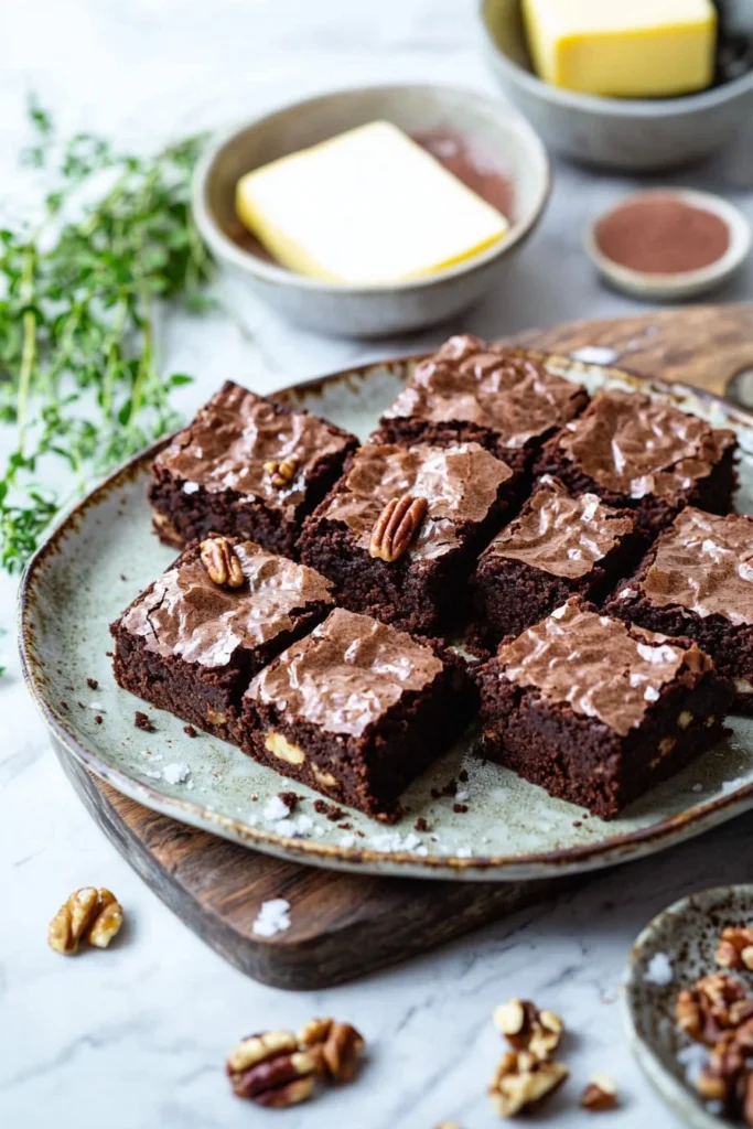 Decadent Maple Cinnamon Brownies topped with a drizzle of maple syrup.