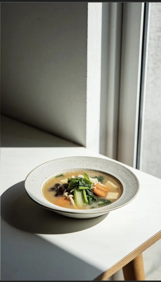 Delicious miso vegetable soup with fresh veggies and rich broth