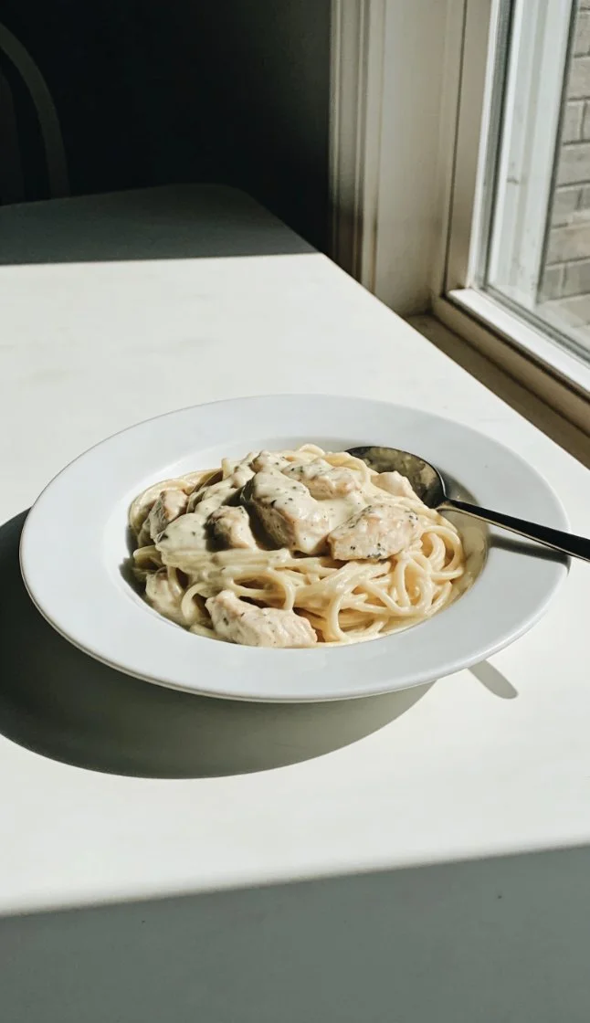 Delicious one-pot Chicken Alfredo with creamy sauce and tender chicken