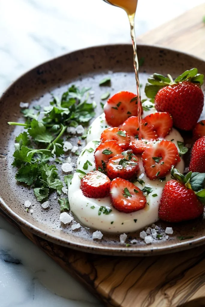 Colorful strawberry yogurt dots as a healthy treat for snacking or dessert.