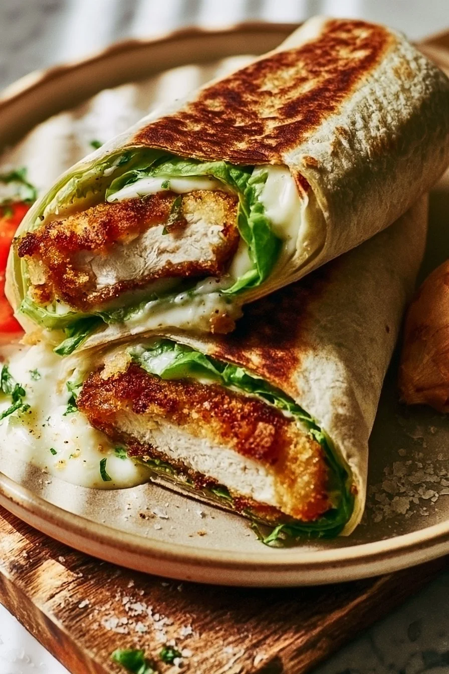 Crispy Garlic Parmesan Chicken Wraps Toasted Until Golden