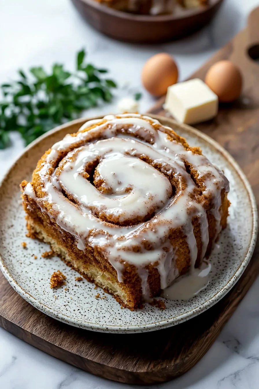 Cinnamon Roll Cake with Cream Cheese Glaze
