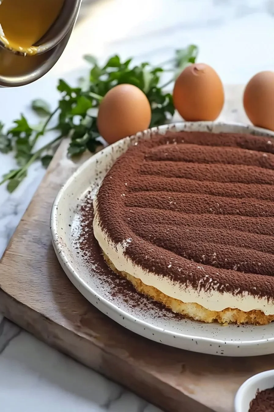 Classic Italian tiramisu dessert with coffee and mascarpone layers.