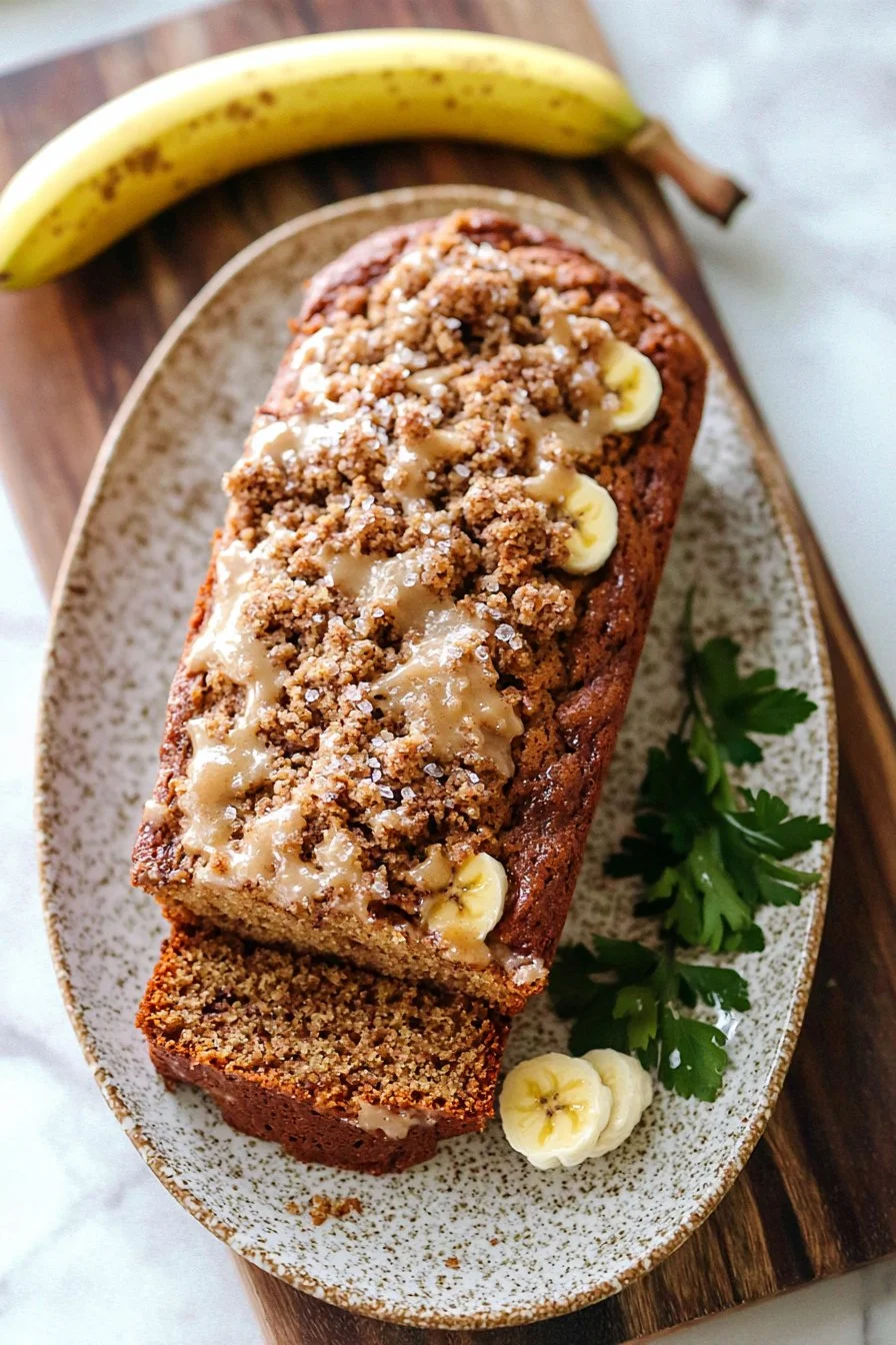 Coffee Cake Banana Bread with a Cinnamon Streusel Topping