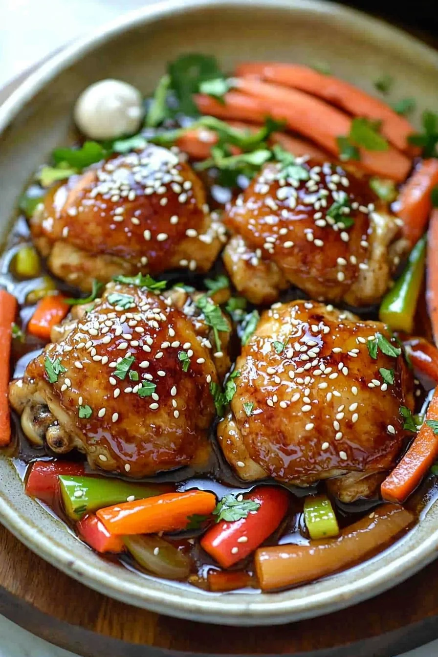 Slow Cooker Honey Garlic Chicken and Veggies
