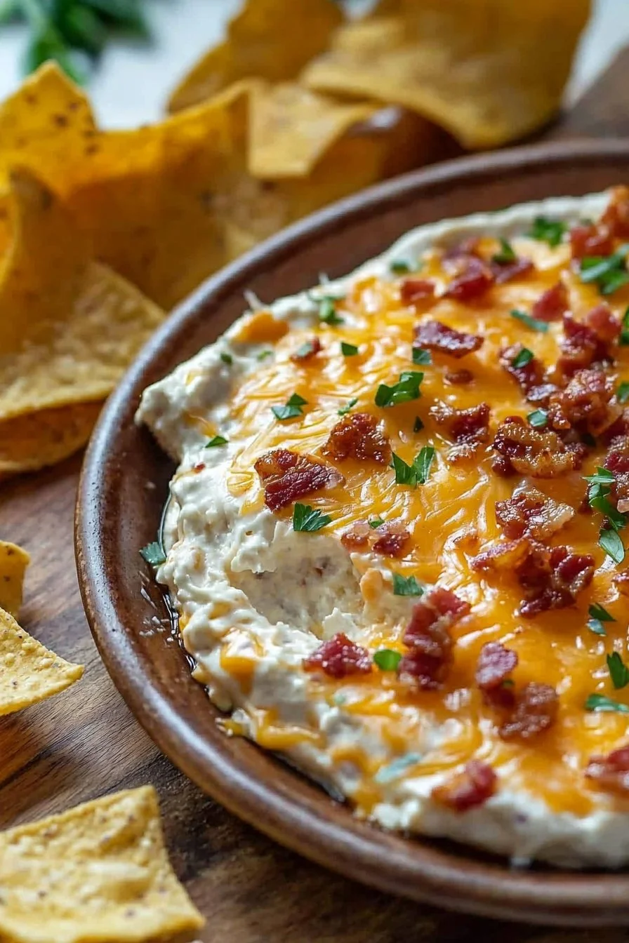 Delicious Hissy Fit Dip served with fresh vegetables and crackers.